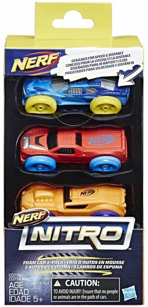 Test Tube Prince Princess Nerf Nitro C0776 Foam Cars - Pack of 3