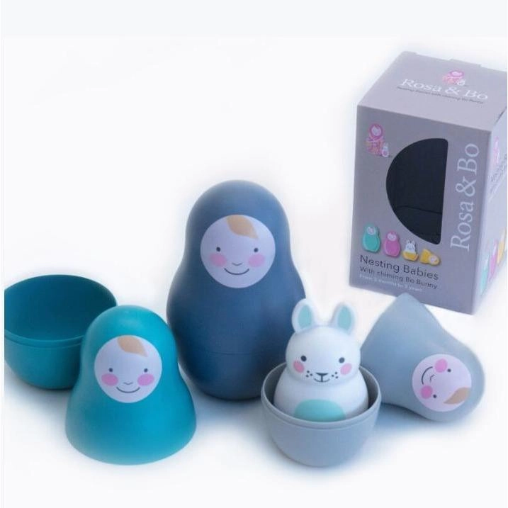 Rosa & Bo Pastel Blue Nesting Babies Logic Puzzle