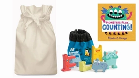 Monsters Stacking Story Sack with Wooden Stacking Monsters Climbing Structure