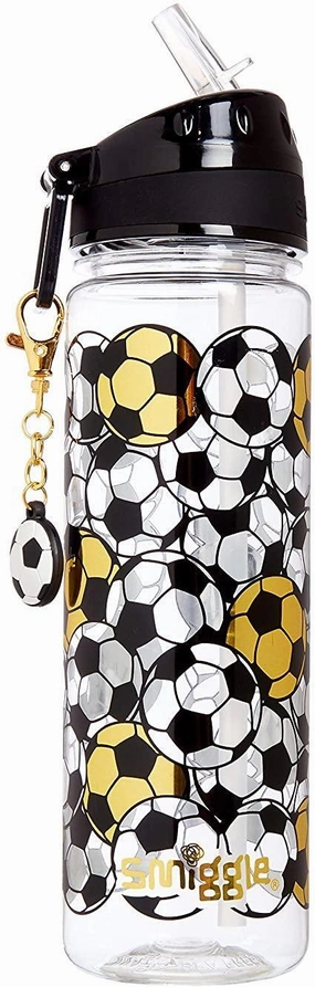 SMIGGLE Gold Kids Water Drink Bottle - Football Print hypoallergenic