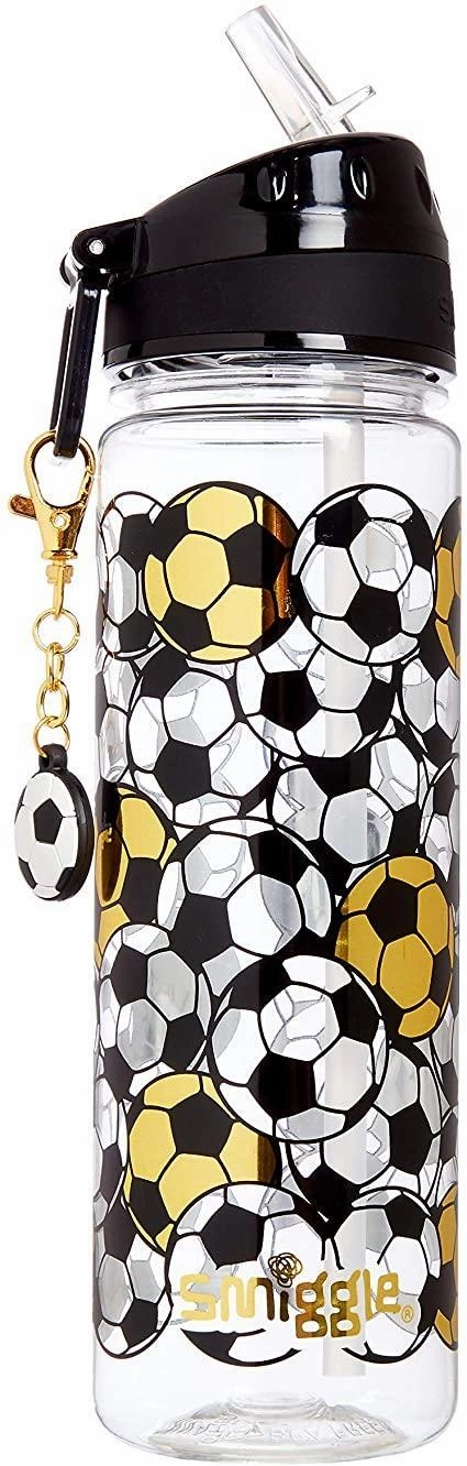 SMIGGLE Gold Kids Water Drink Bottle - Football Print hypoallergenic