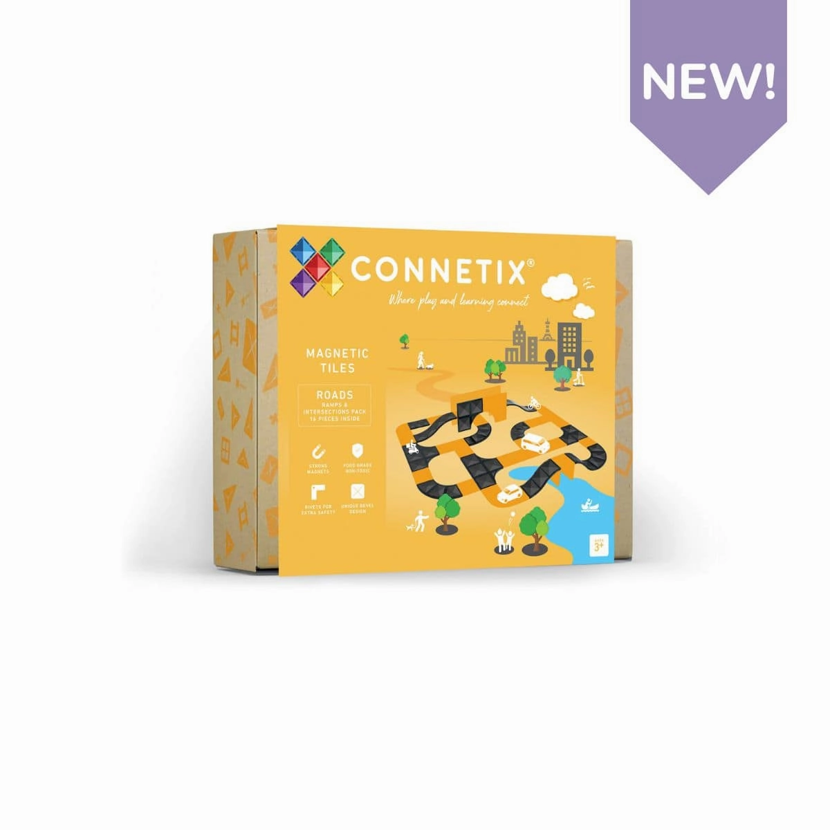 Connetix Ramps & Intersections Pack  16 Piece Roads Expansion Productivity boost