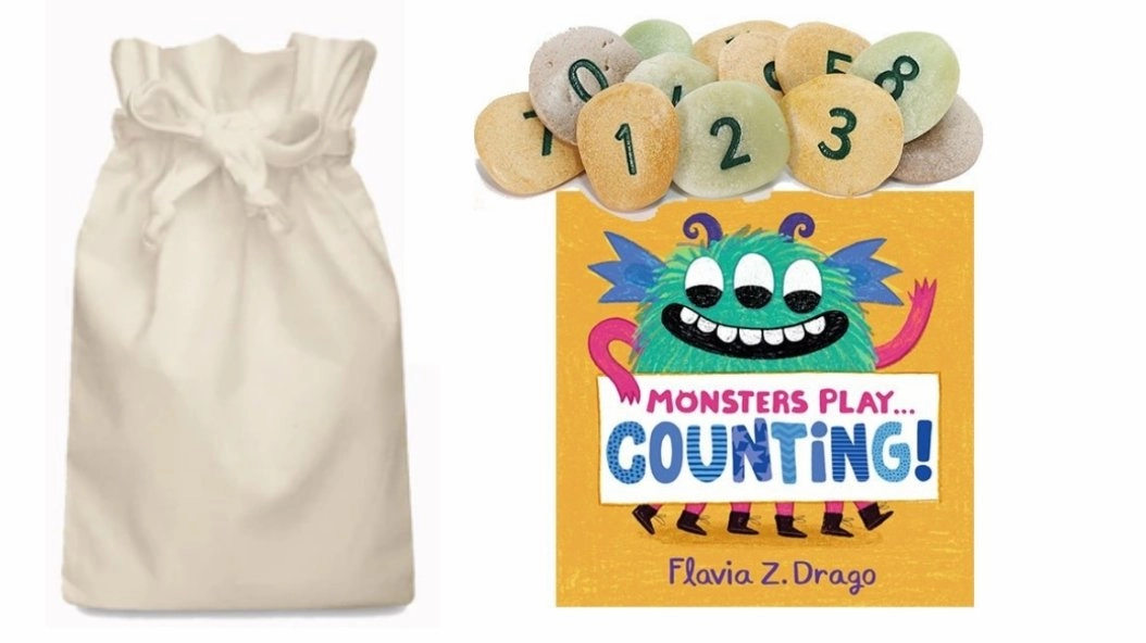 Monsters Play Counting Story Sack with Number Pebbles Elementary Age Natural Selection