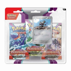 Pok??mon TCG: Scarlet & Violet-Paldea Evolved 3 Booster Packs & Varoom Promo Card Dark Energy Code Breaking