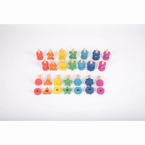 Rainbow Wooden Nuts & Bolts - Small Set (Pk7) Undercover Work