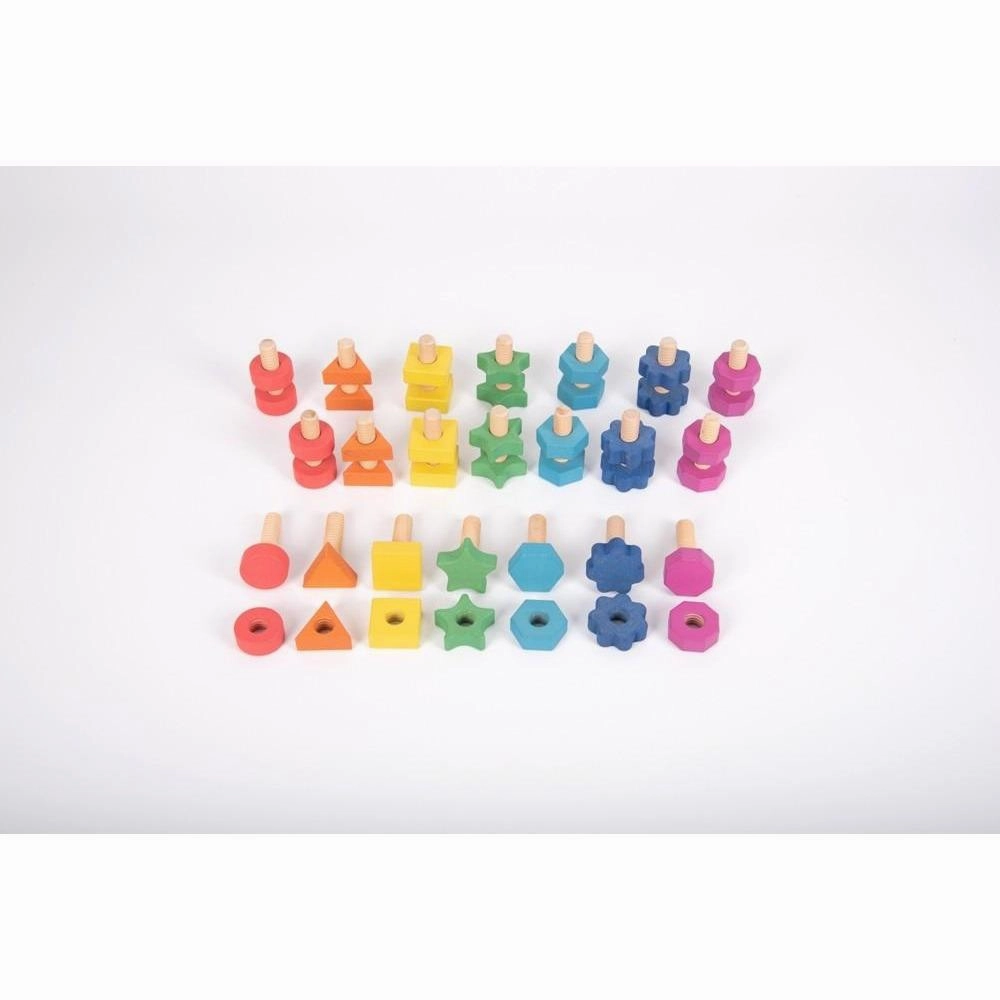 Rainbow Wooden Nuts & Bolts - Small Set (Pk7) Fame Achieve