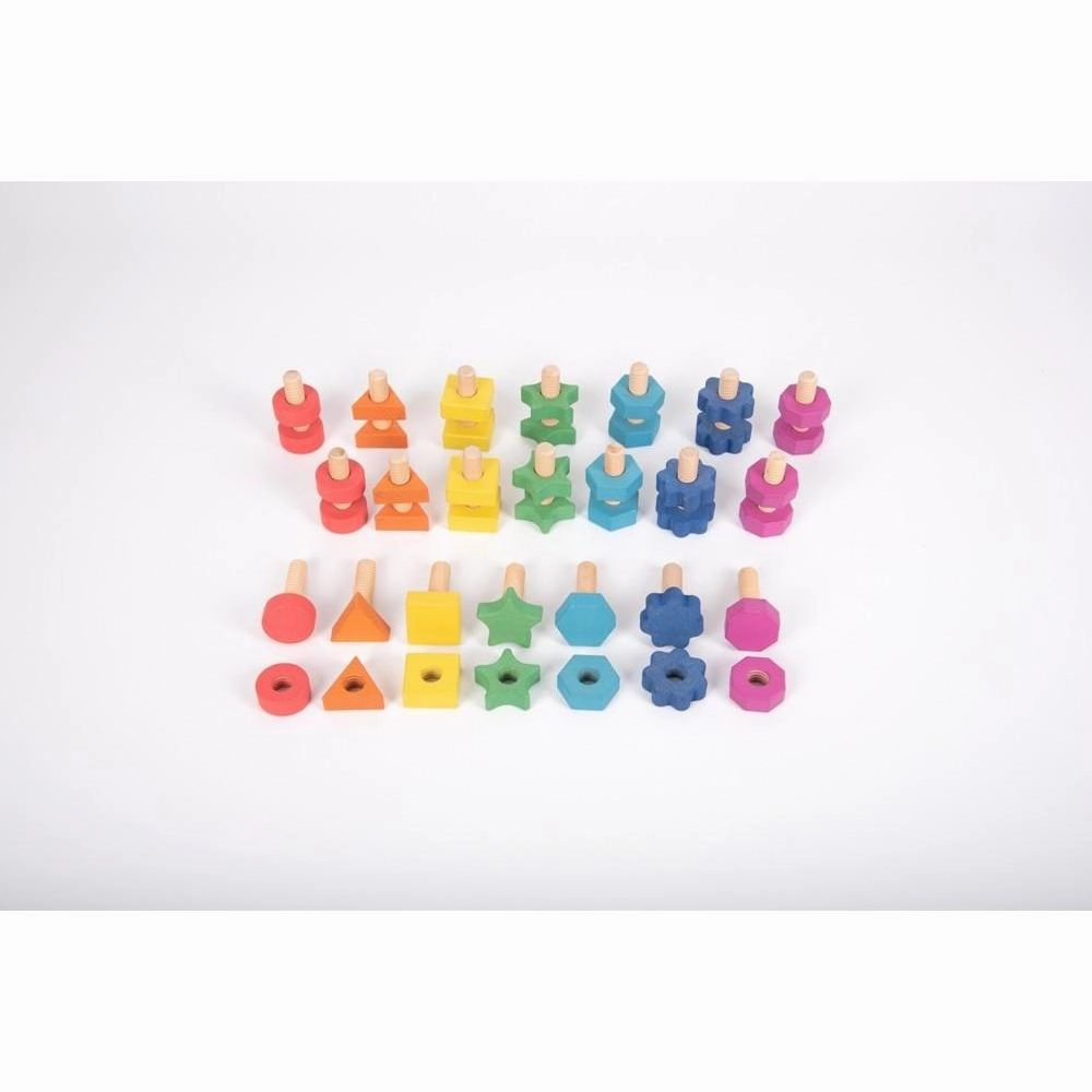 Status Attain Peace Make Rainbow Wooden Nuts & Bolts - Small Set (Pk7)