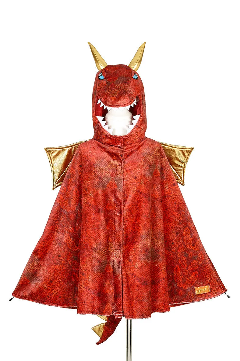 Climate Change Book End Red Dragon Costume Cape for Kids - Carnival & Festive Use - sz 4?C7 yrs