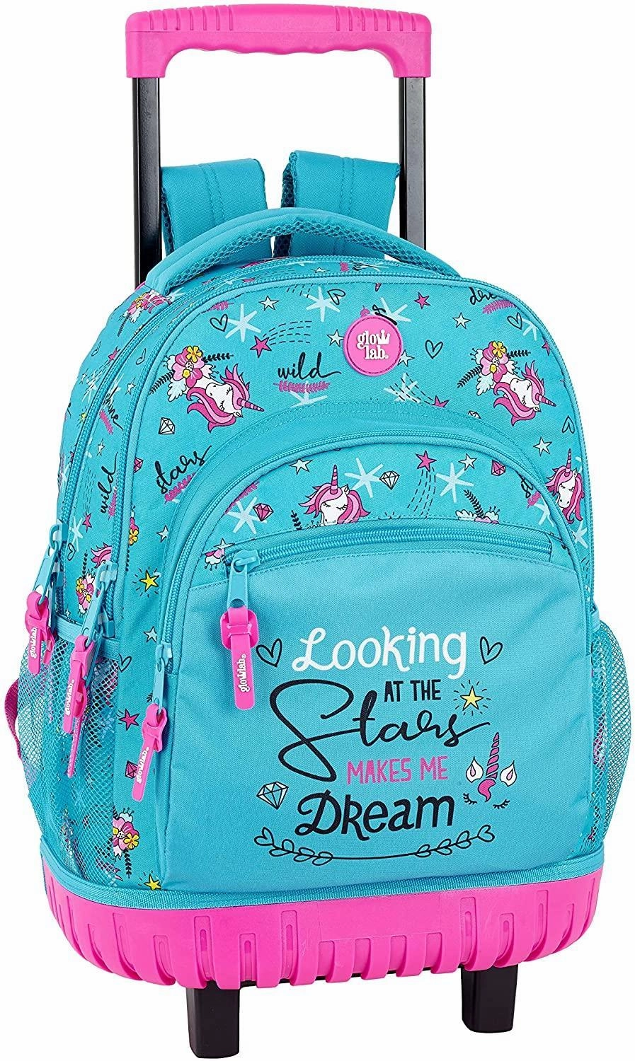 Safta Glowlab "Dreams" Official Large School Backpack With Wheels Space Station