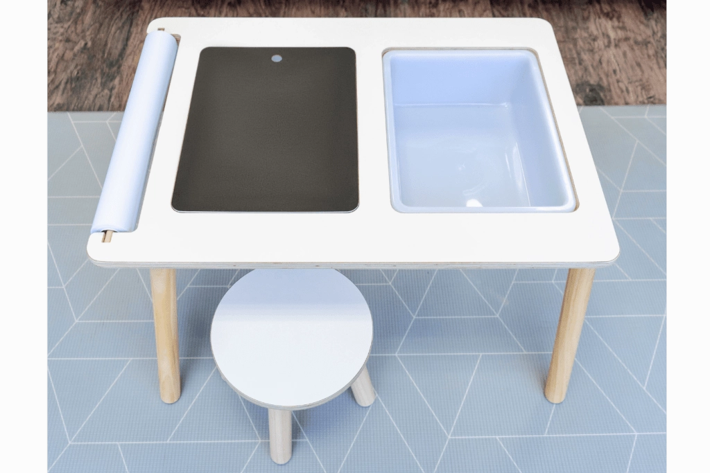 Sensory Bin Table and Stool (includes bins, cover, paper roll holder, and 25m of paper) Growth Attain Super Spy