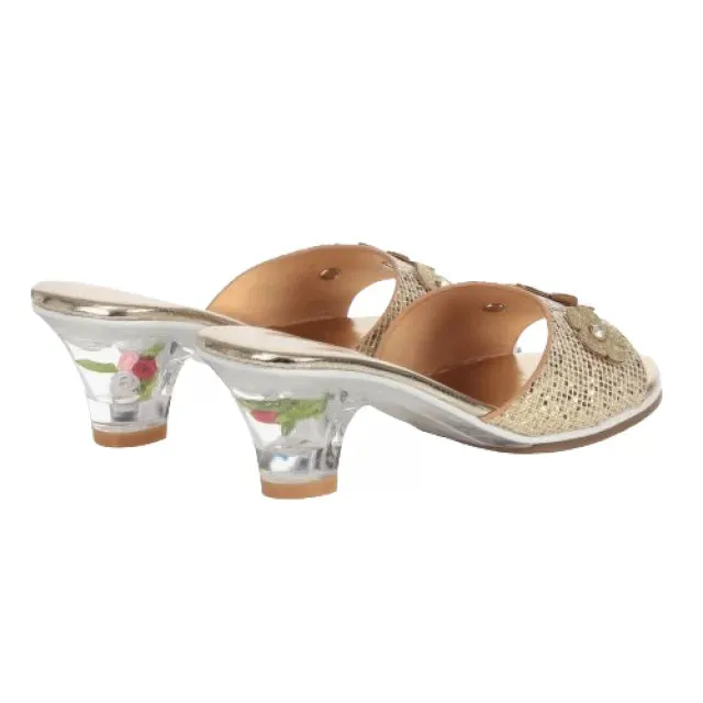 Creative Expression Goal Achievement Slipper High-heel Ellina (gold) Costume Accessory for Kids - Carnival & Festive Use(3 sizes)