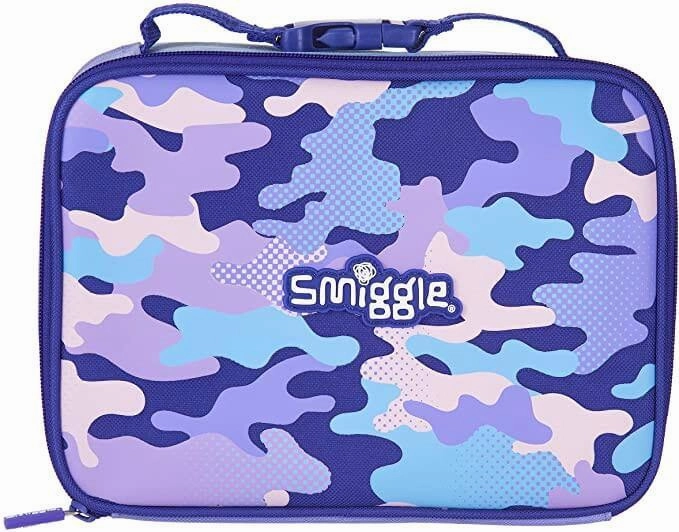 SMIGGLE Block Square Lunchbox Purple Binary System Cheers Hear