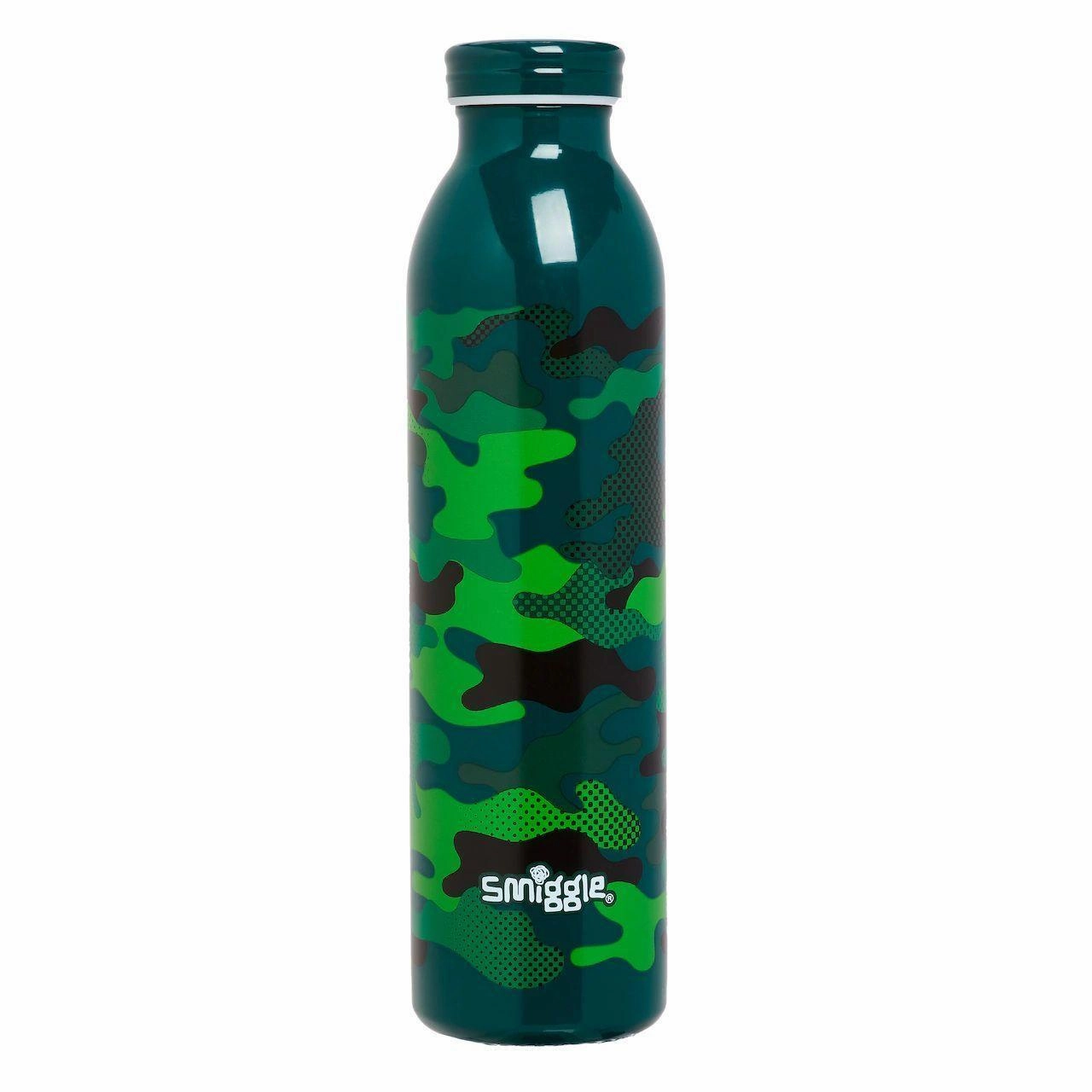 Waste Management Dark Energy SMIGGLE Budz Slimline Stainless Steel Drink Bottle, Camouflage Print