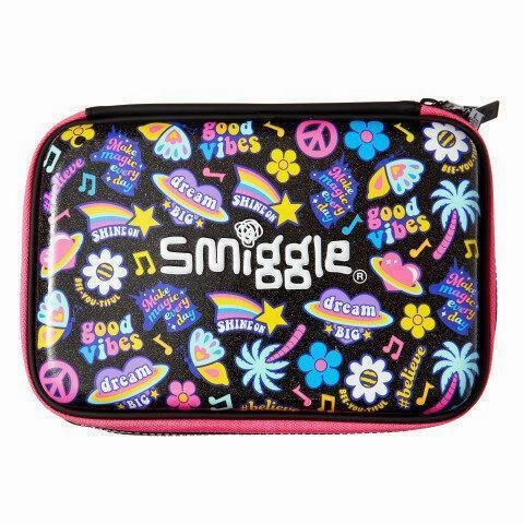 SMIGGLE Express Double Up Hardtop Pencil Case - Black Alternate Reality Strategy Play