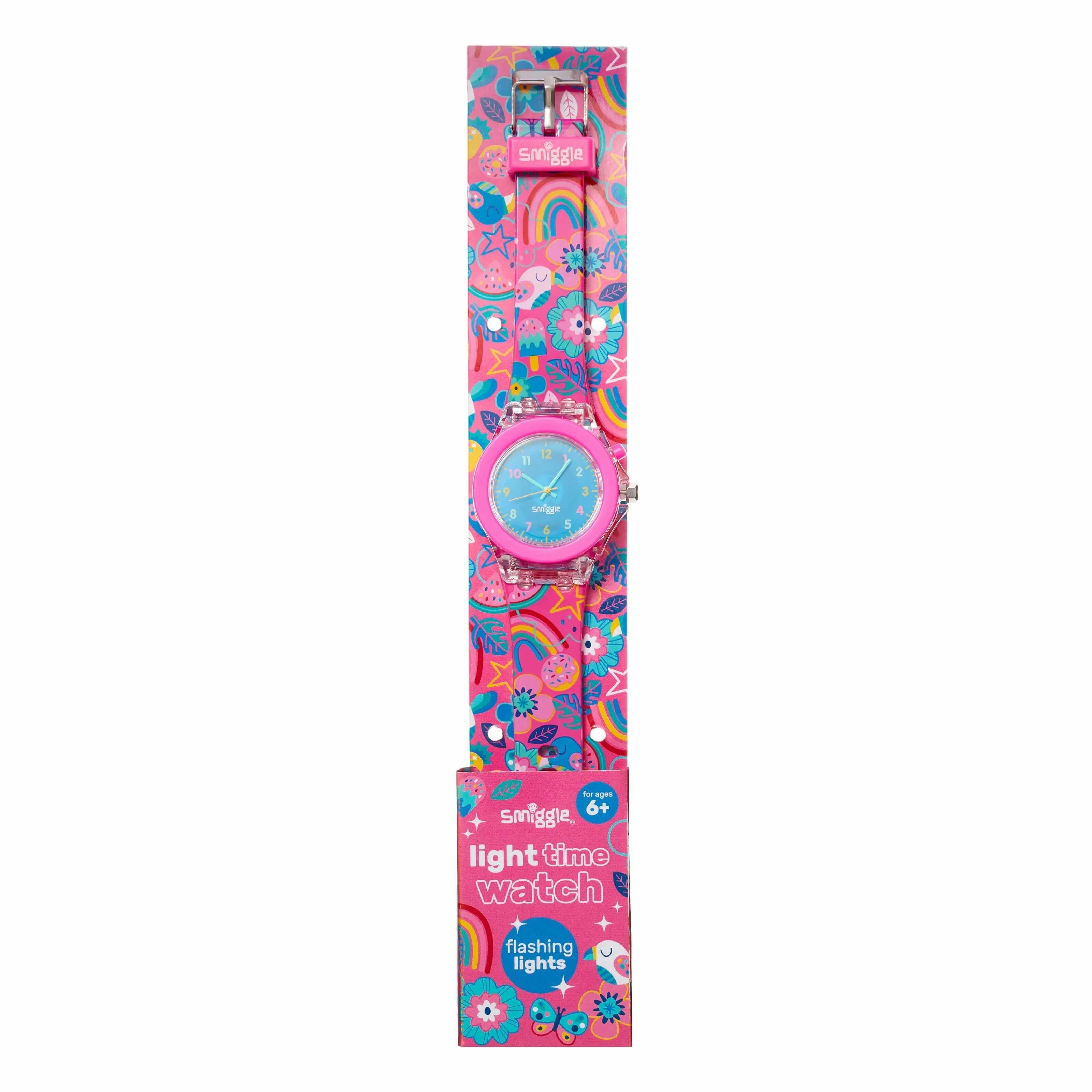 SMIGGLE Flow Light Time Flashing Watch Pink Super Ability