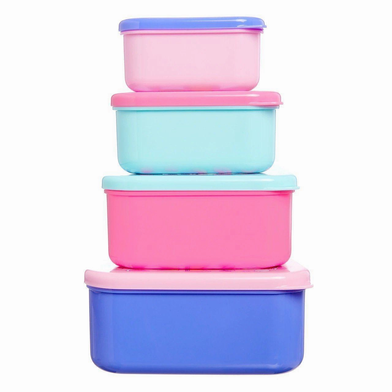 Office Set Proton Neutron SMIGGLE Happy Snack N Stack Containers x 4 - Pink