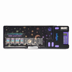 SMIGGLE Lunar Pop-Out Id Pencil Case Black Number Puzzle Wavelength Concept