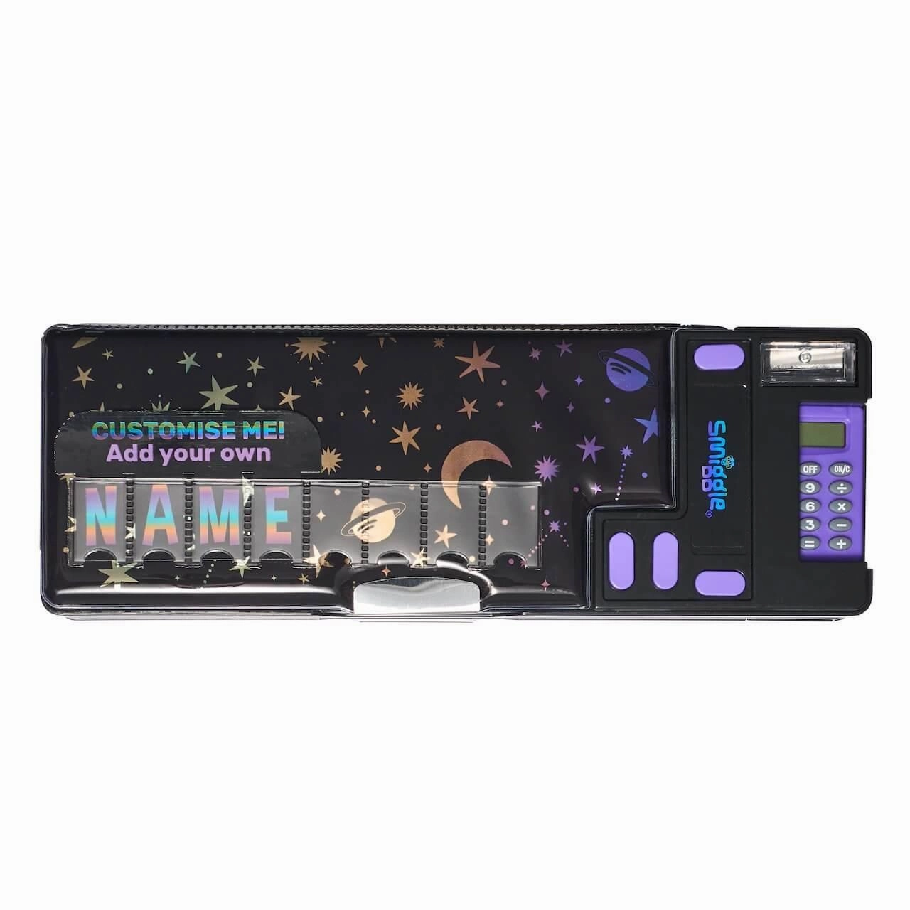SMIGGLE Lunar Pop-Out Id Pencil Case Black Number Puzzle Wavelength Concept