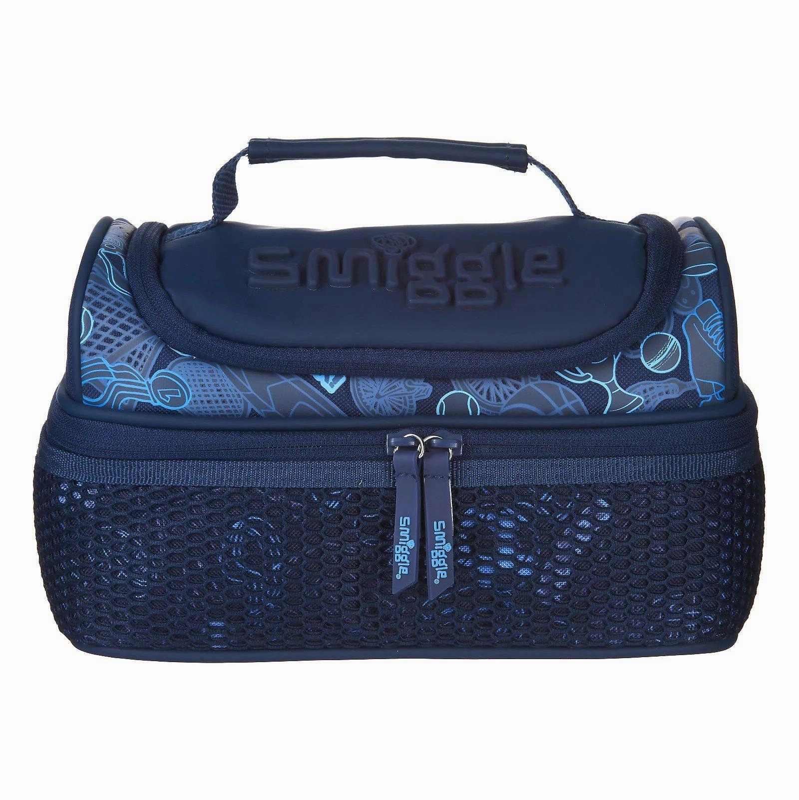 SMIGGLE Mesh Double Decker Lunchbox - Navy touch screen Cognitive Growth