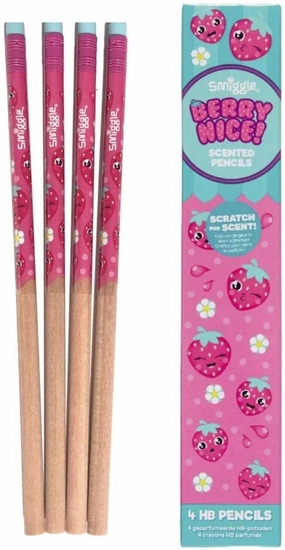 Exercise Equipment Labor Execute SMIGGLE Pencils x 4 Pack Scented Pencils With Eraser Top - Berry Nice Scratch & Scent