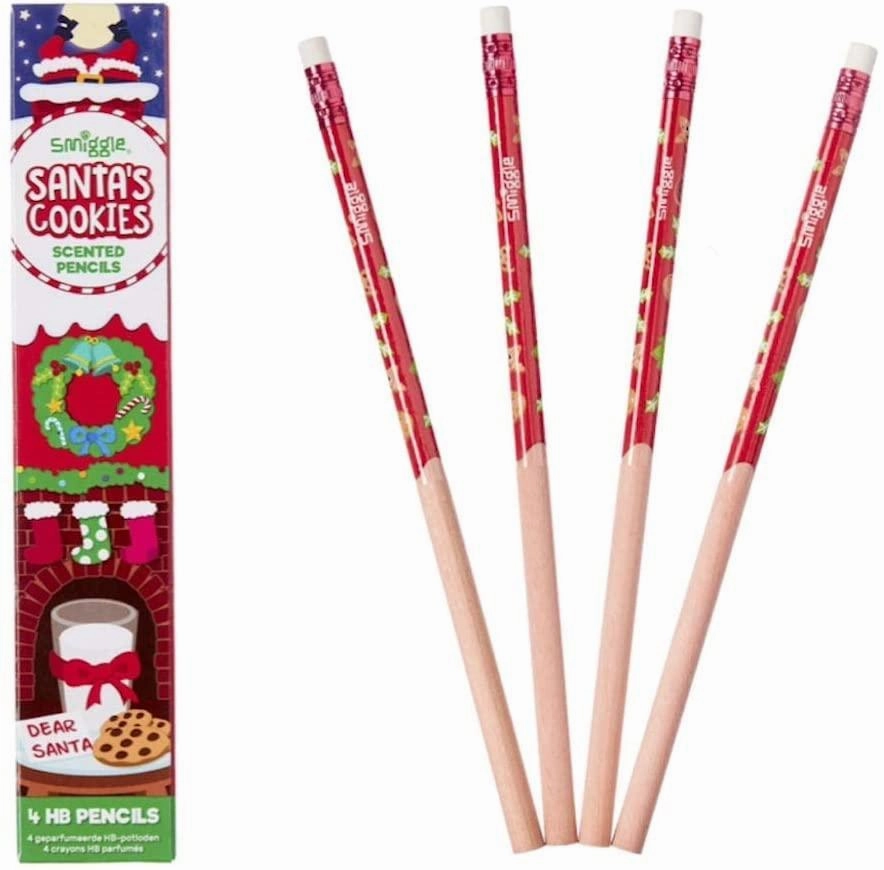 TV Studio Obstacle Surmount SMIGGLE Santa's Cookies Scented HB Pencils x 4 - Red