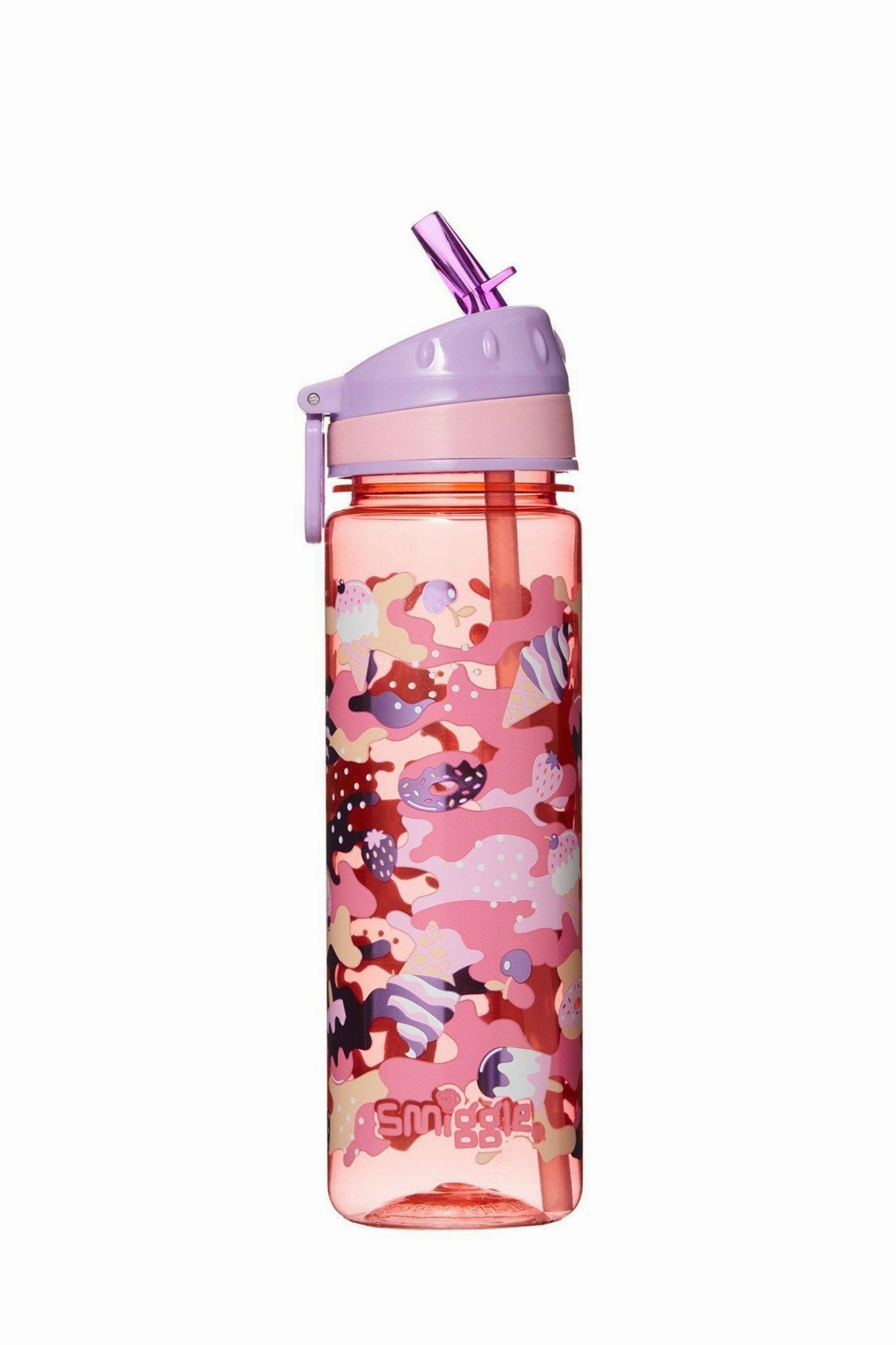 SMIGGLE Seek Kids Water Drink Bottle with Flip Top Spout, Coral Storage Solution Project Finish