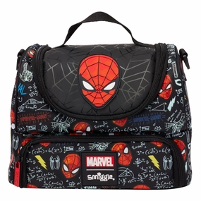 Alphabet Toy Time Concept Smiggle Spider-Man Double Pocket Lunchbox With Strap