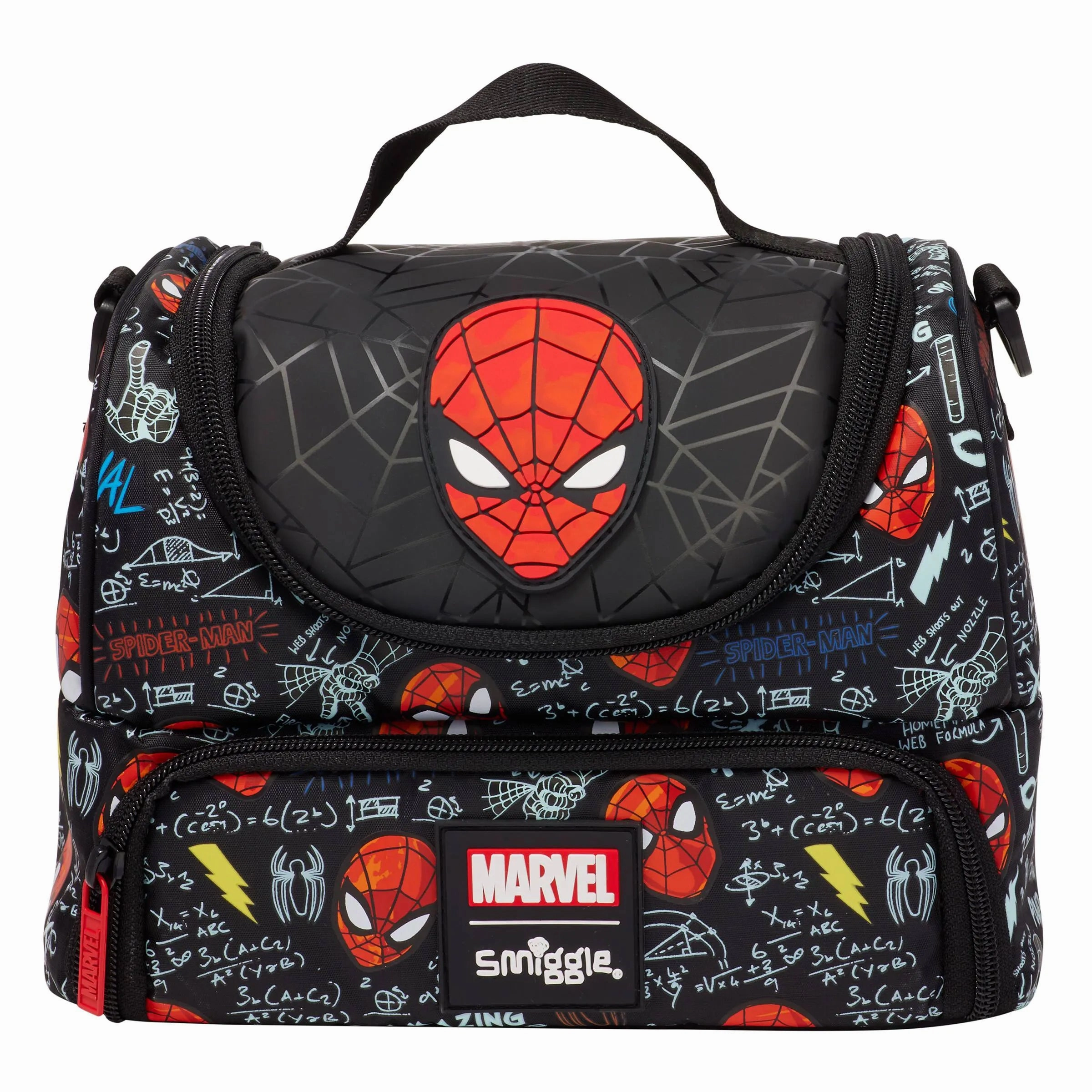 Alphabet Toy Time Concept Smiggle Spider-Man Double Pocket Lunchbox With Strap