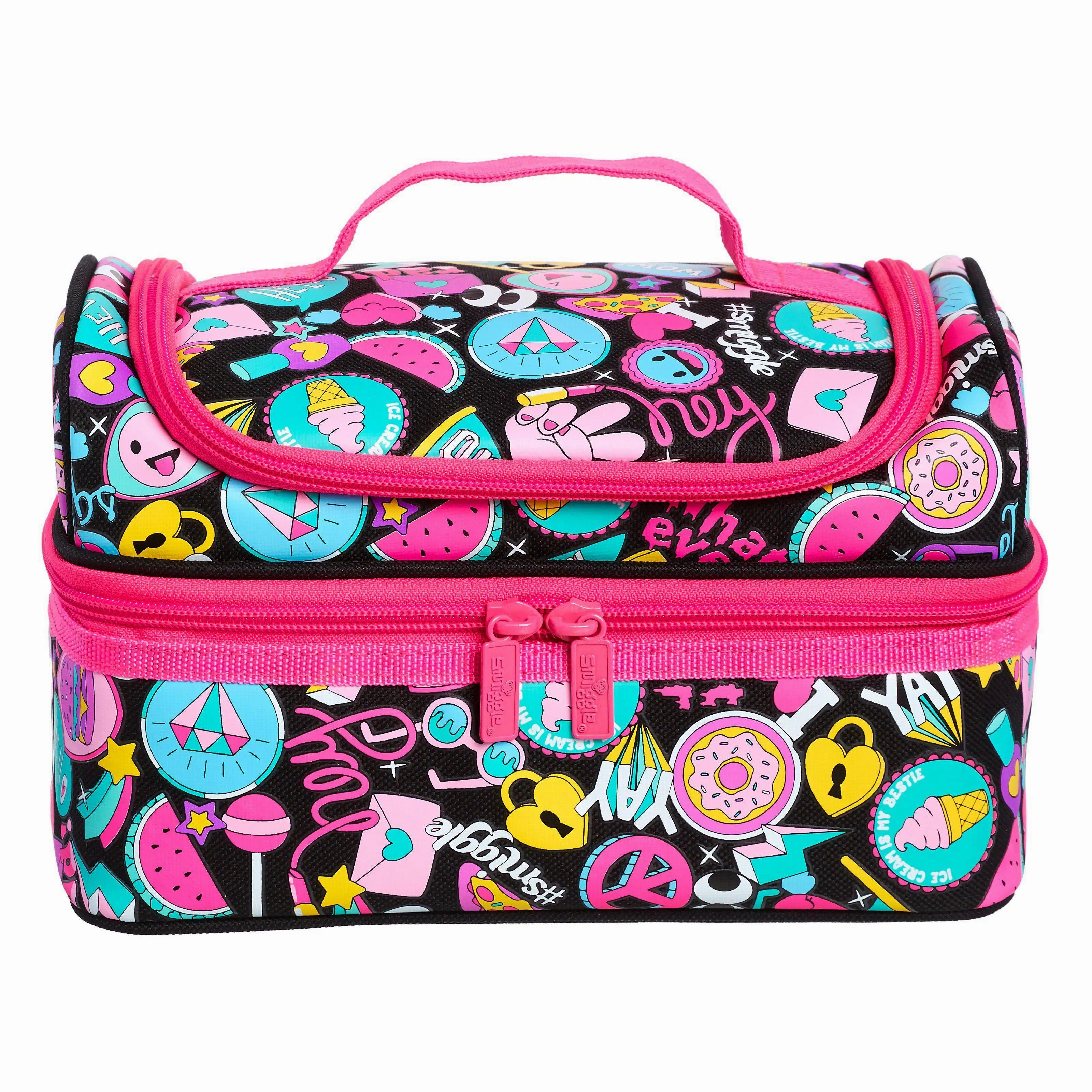 SMIGGLE Talk Double Decker Lunchbox - Colour Mix Knowledge Gain Status Attain