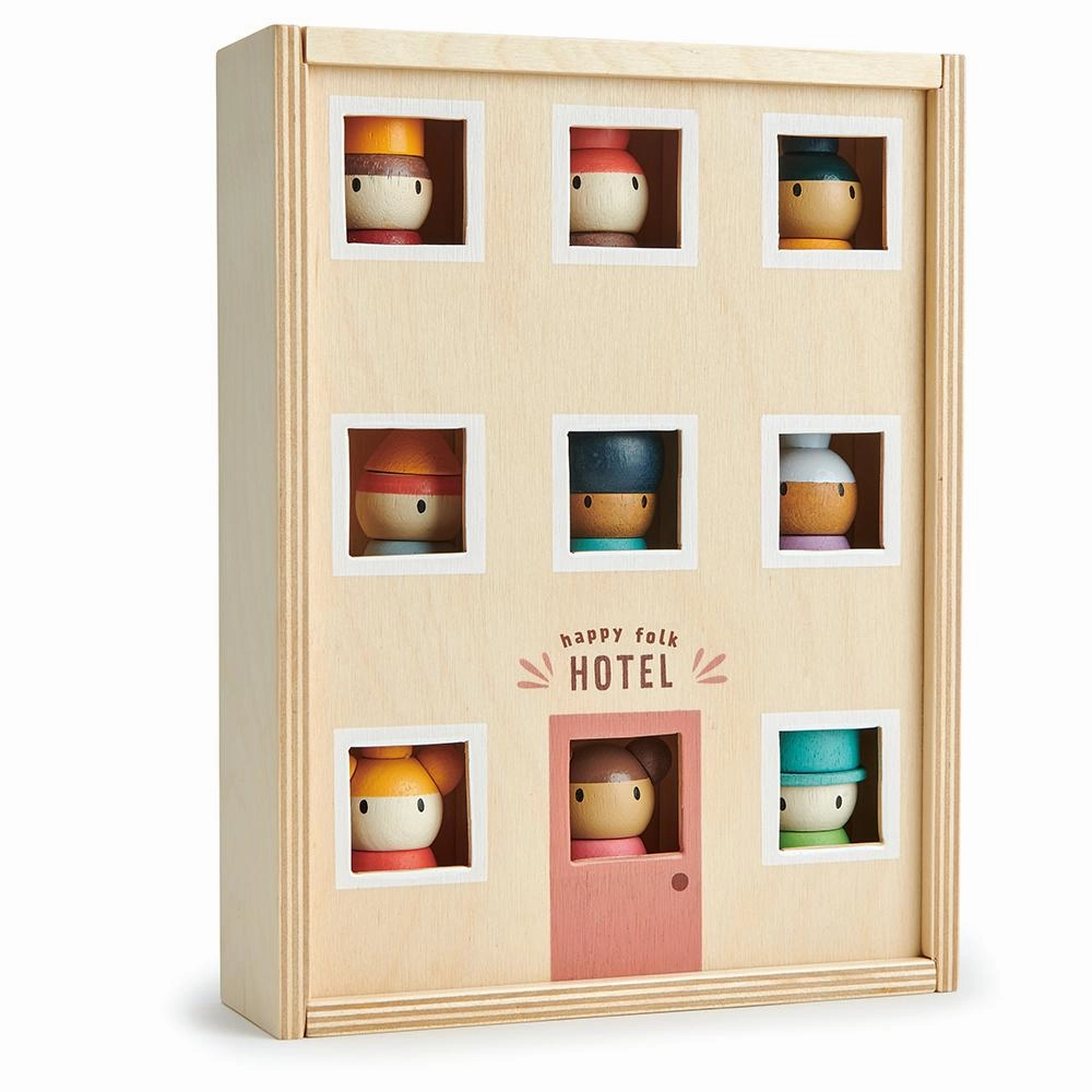 Tenderleaf Toys Happy Folk Hotel with 9 Wooden Characters gift ideas Tennis Racket