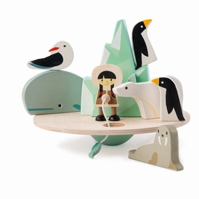 Tenderleaf Toys Wooden Balancing Polar Circle with 9 pieces Patch Note Lunar Cycle