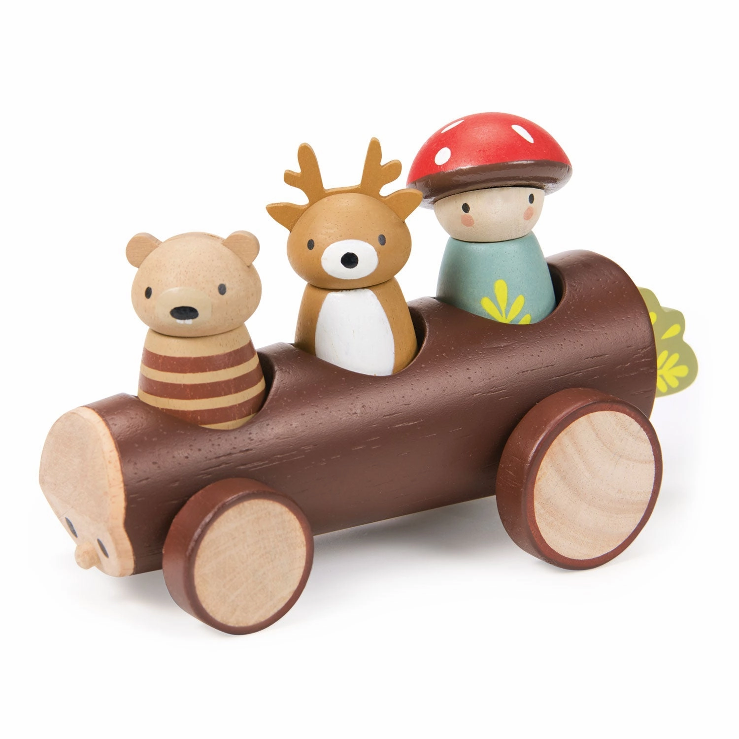 Want Satisfy Tenderleaf Toys Wooden Timber Taxi with 3 Characters