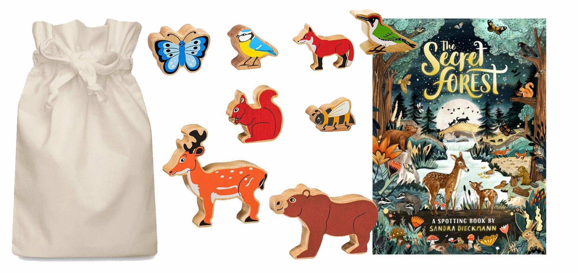 Arctic Survival The Secret Forest Story Sack  Nature Book with Wooden Animals