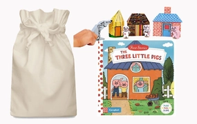 Comic Book Kindness Practice Three Little Pigs Story Sack with Wooden Characters