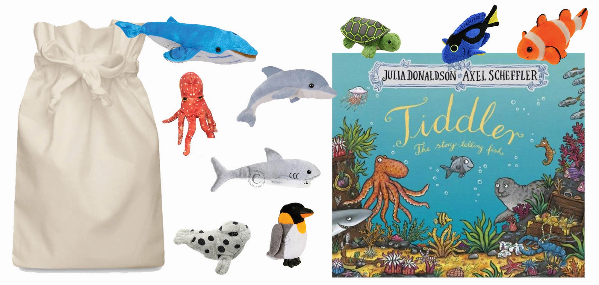 Tiddler Story Sack with Puppet Company Finger Puppets World Help Early Learning