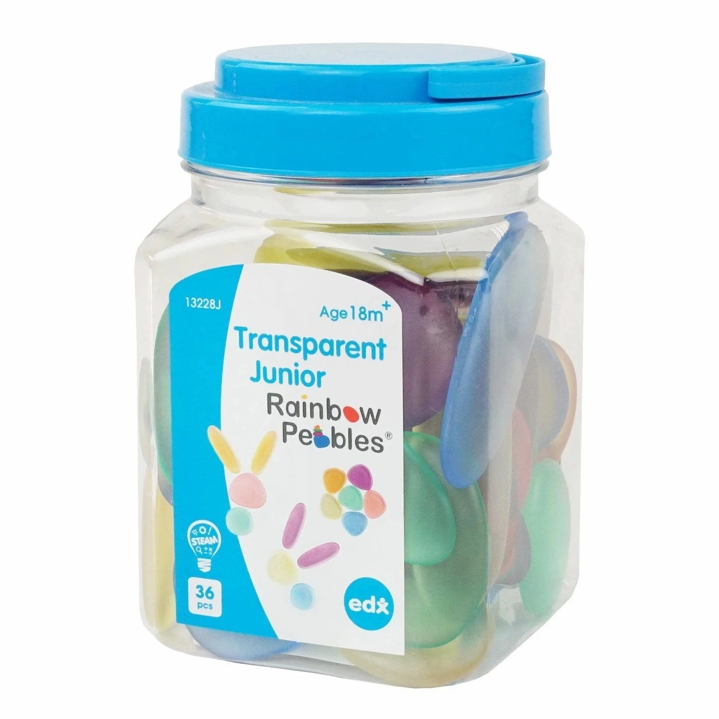 Translucent Junior Rainbow Pebbles x 36 Hidden Treasure Forest Protect