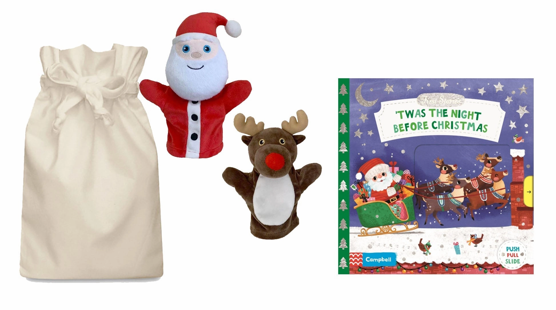 Super Spy Twas the Night Before Christmas Story Sack with Hand Puppets