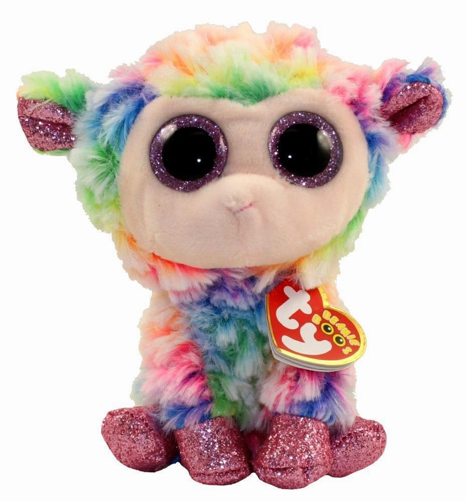 Ty Beanie Boo Daffodil The Rainbow Lamb Plush 23cm Banking Play