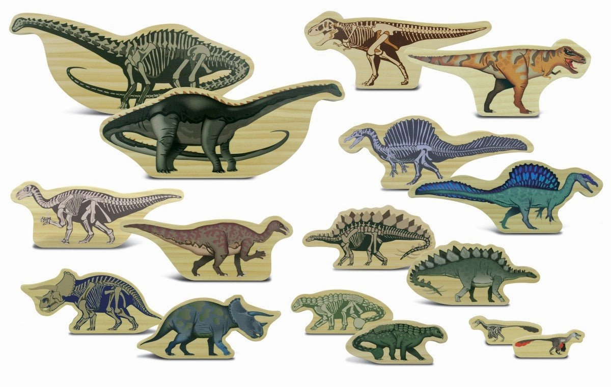 Observation Skill Yellow Door Dinosaur Wooden Characters (8pcs)
