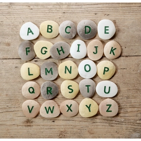 Resource Conservation Yellow Door Uppercase Alphabet Pebbles
